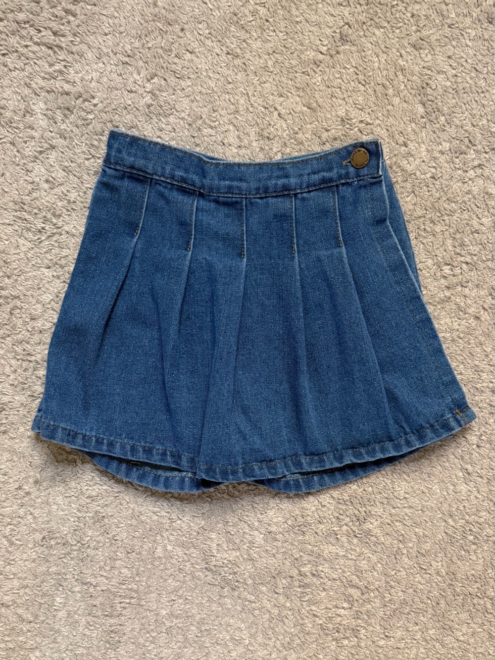 SHEIN Girls Blue Pleated Denim Skort in size 6